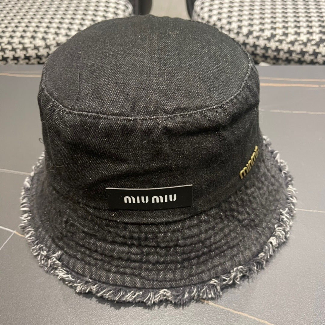 Miu Miu Denim Logo Bucket Hat 196114
