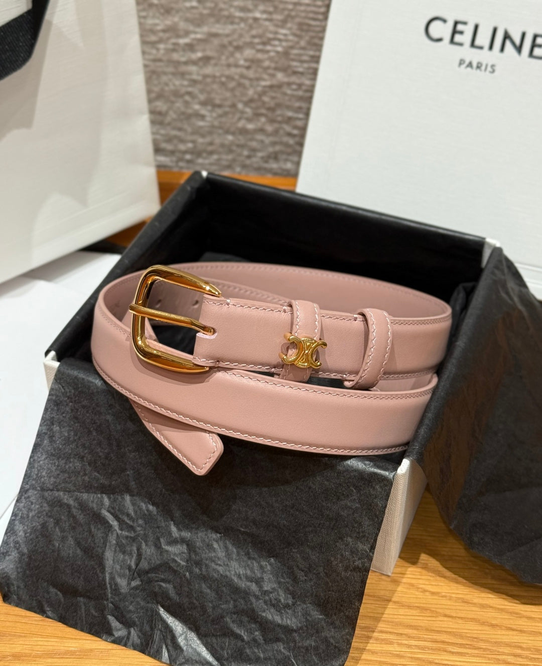 Celine 2026 Vivenne Belt 2.5cm Taurillon Leather