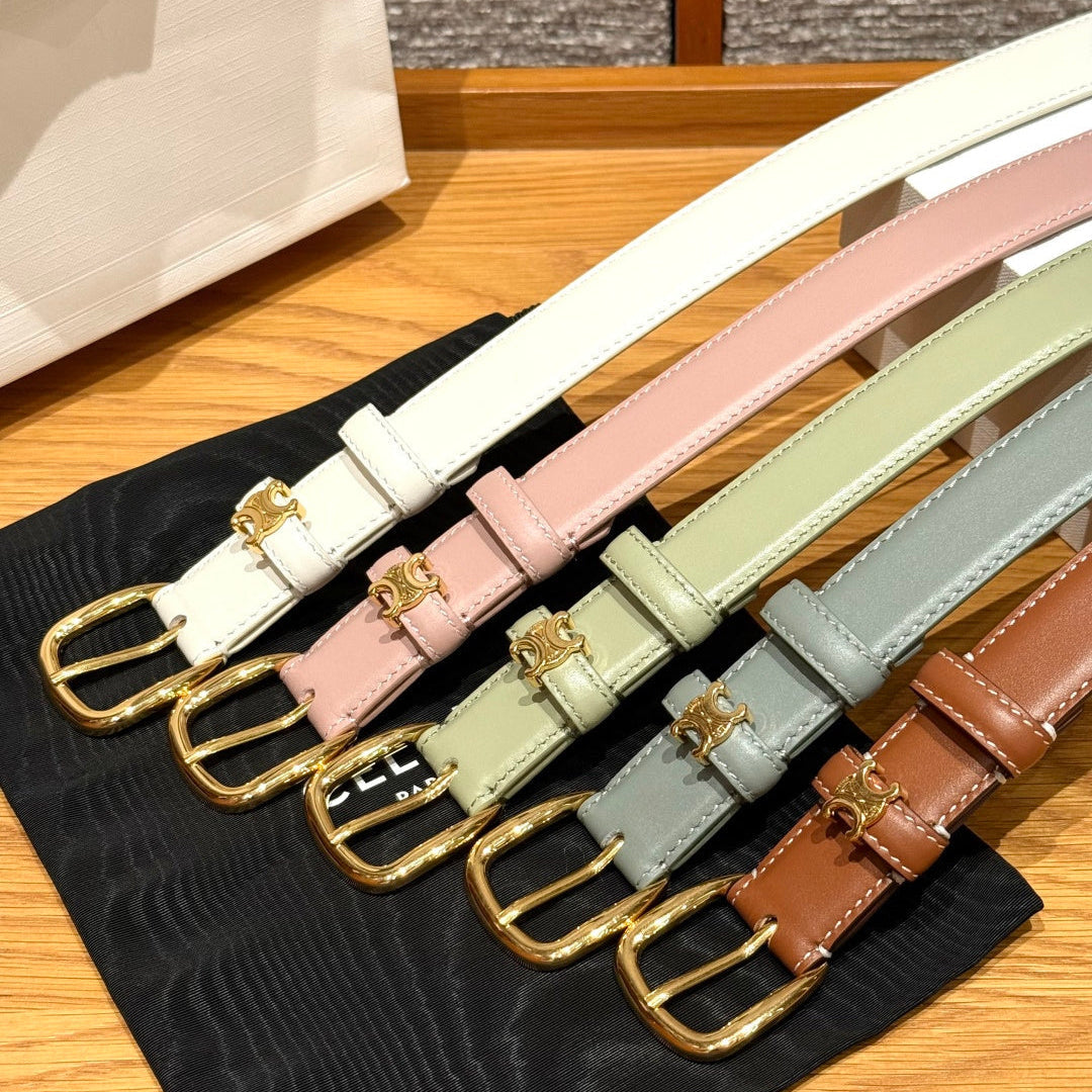 Celine 2026 Vivenne Belt 2.5cm Taurillon Leather