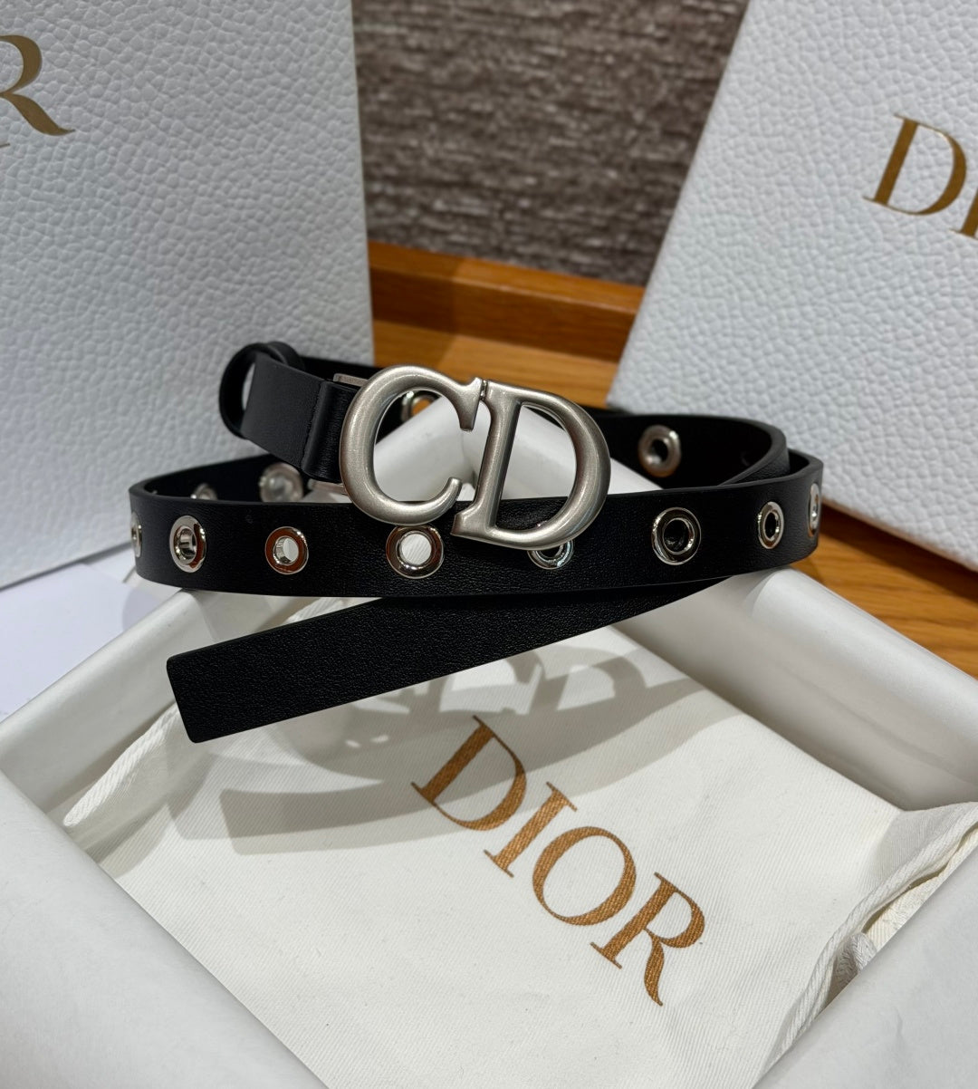 Dior 2026 Montaigne Studded Belt 2.0cm Smooth Leather