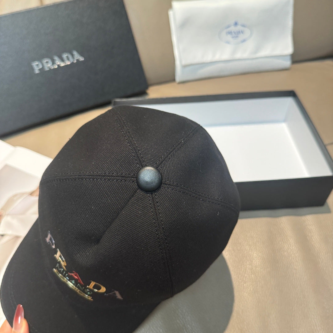 Prada Embroidered Logo Baseball Cap Cotton 280833