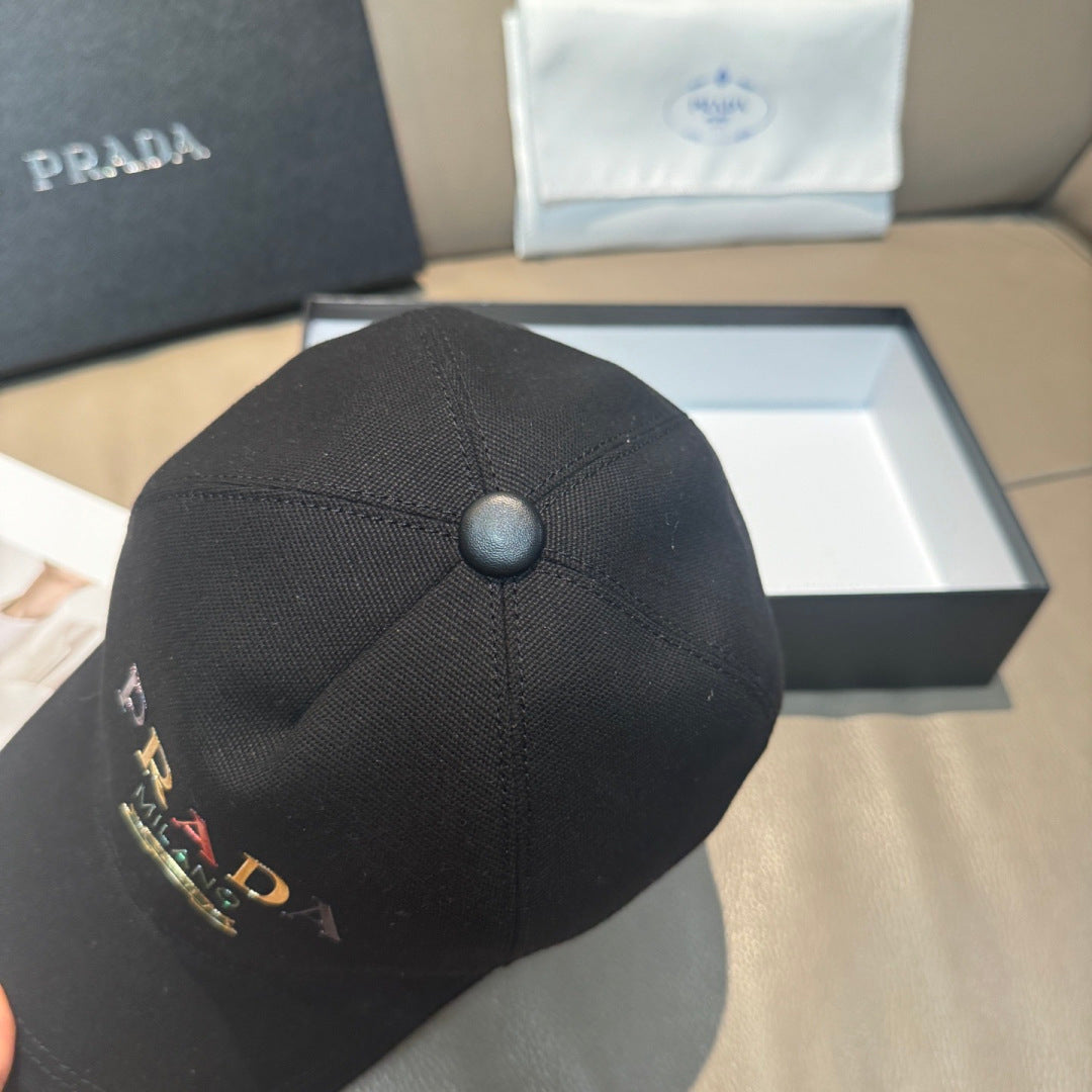 Prada Embroidered Logo Baseball Cap Cotton 280833