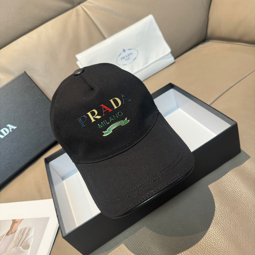 Prada Embroidered Logo Baseball Cap Cotton 280833