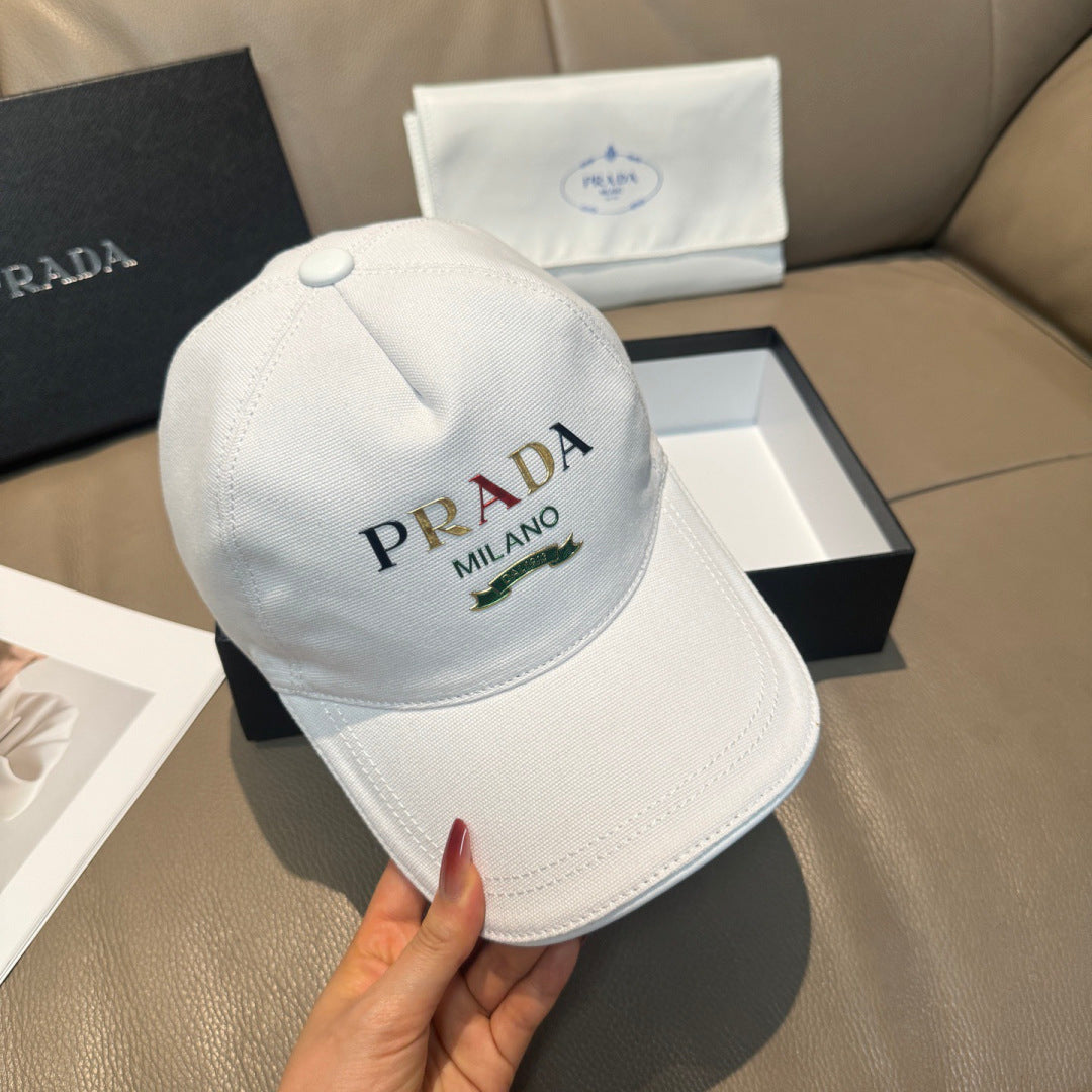 Prada Embroidered Logo Baseball Cap Cotton 280833