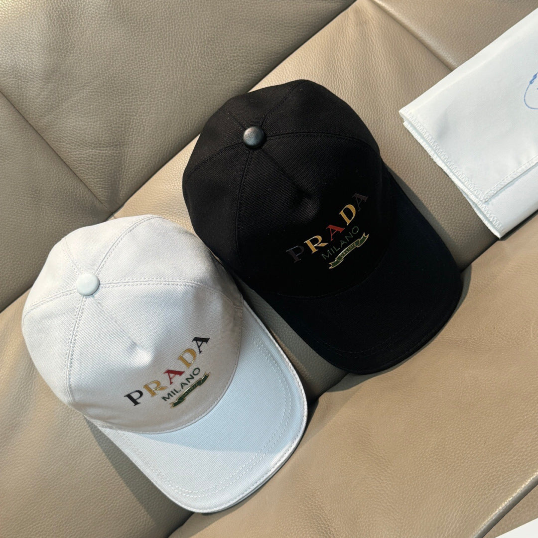 Prada Embroidered Logo Baseball Cap Cotton 280833