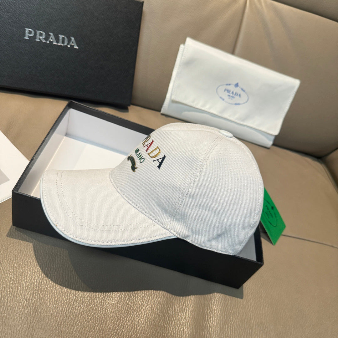 Prada Embroidered Logo Baseball Cap Cotton 280833