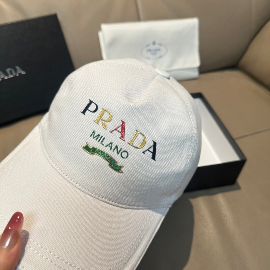 Prada Embroidered Logo Baseball Cap Cotton 280833