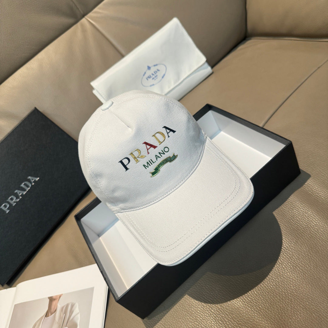 Prada Embroidered Logo Baseball Cap Cotton 280833