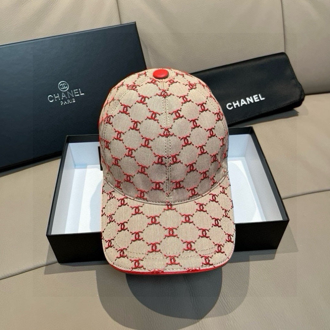 Chanel Baseball Cap With CC Logo Pattern Cotton 237259