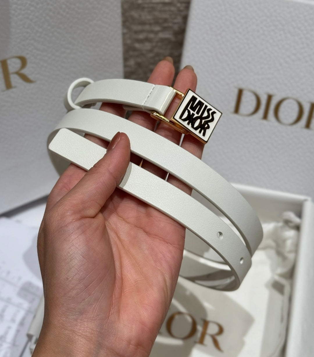 Dior 2026 Miss Dior Belt 15mm Smooth Calfskin