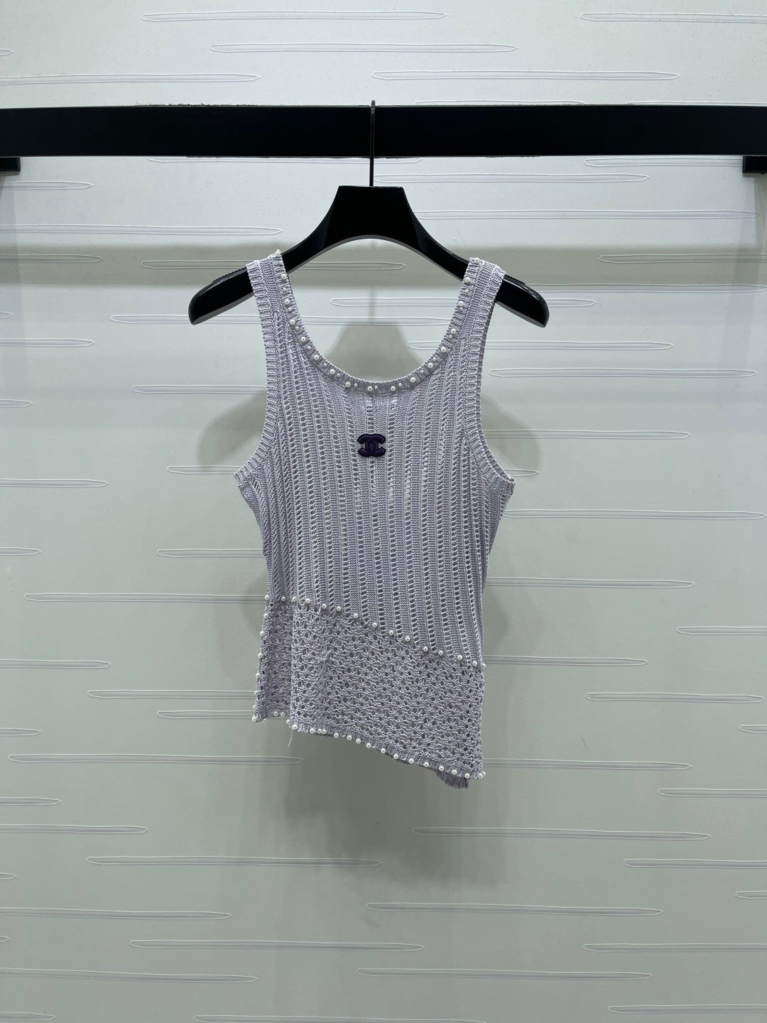 Chanel 2026 Vest Purple and White Wool 704599