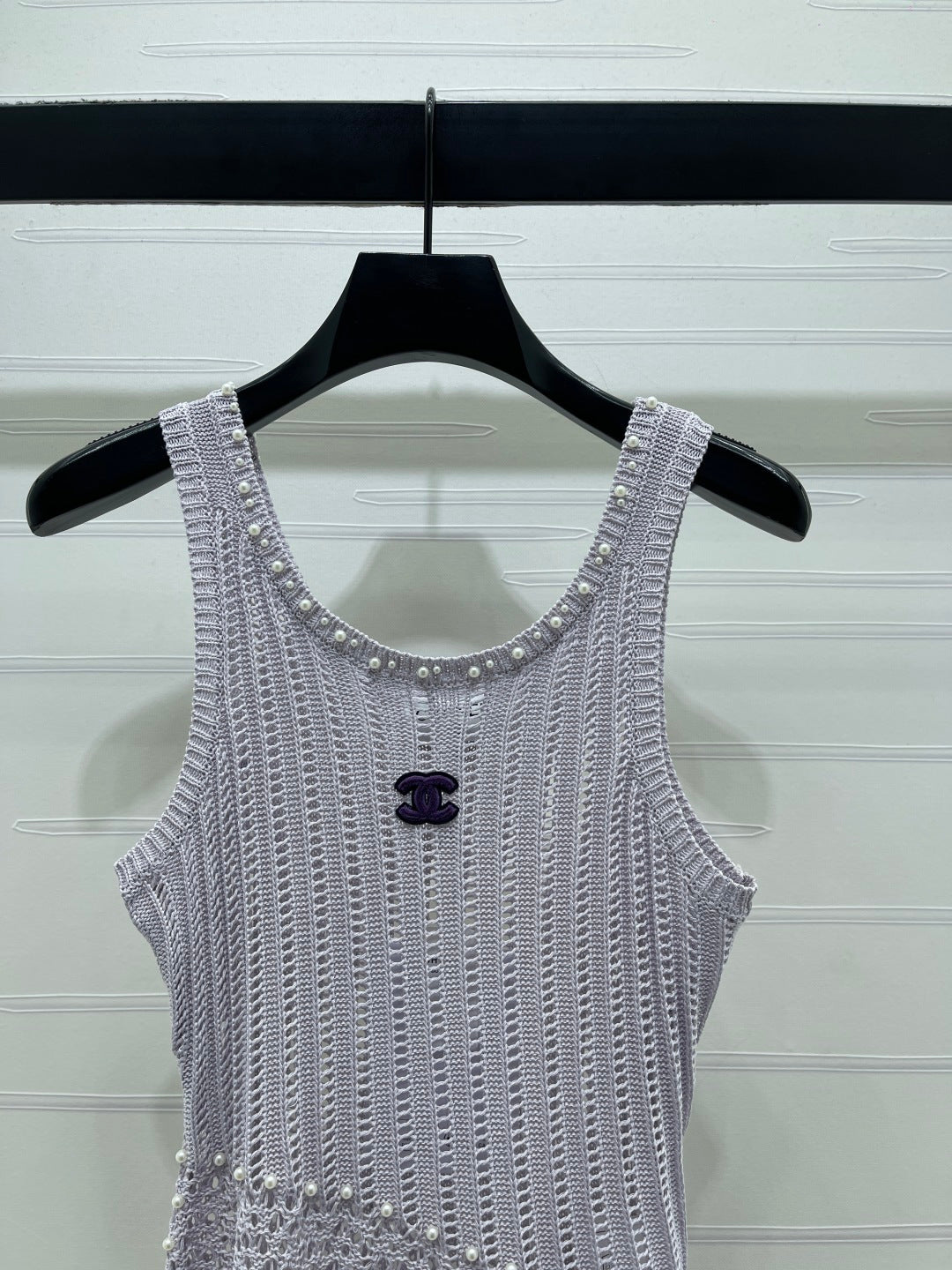 Chanel 2026 Vest Purple and White Wool 704599