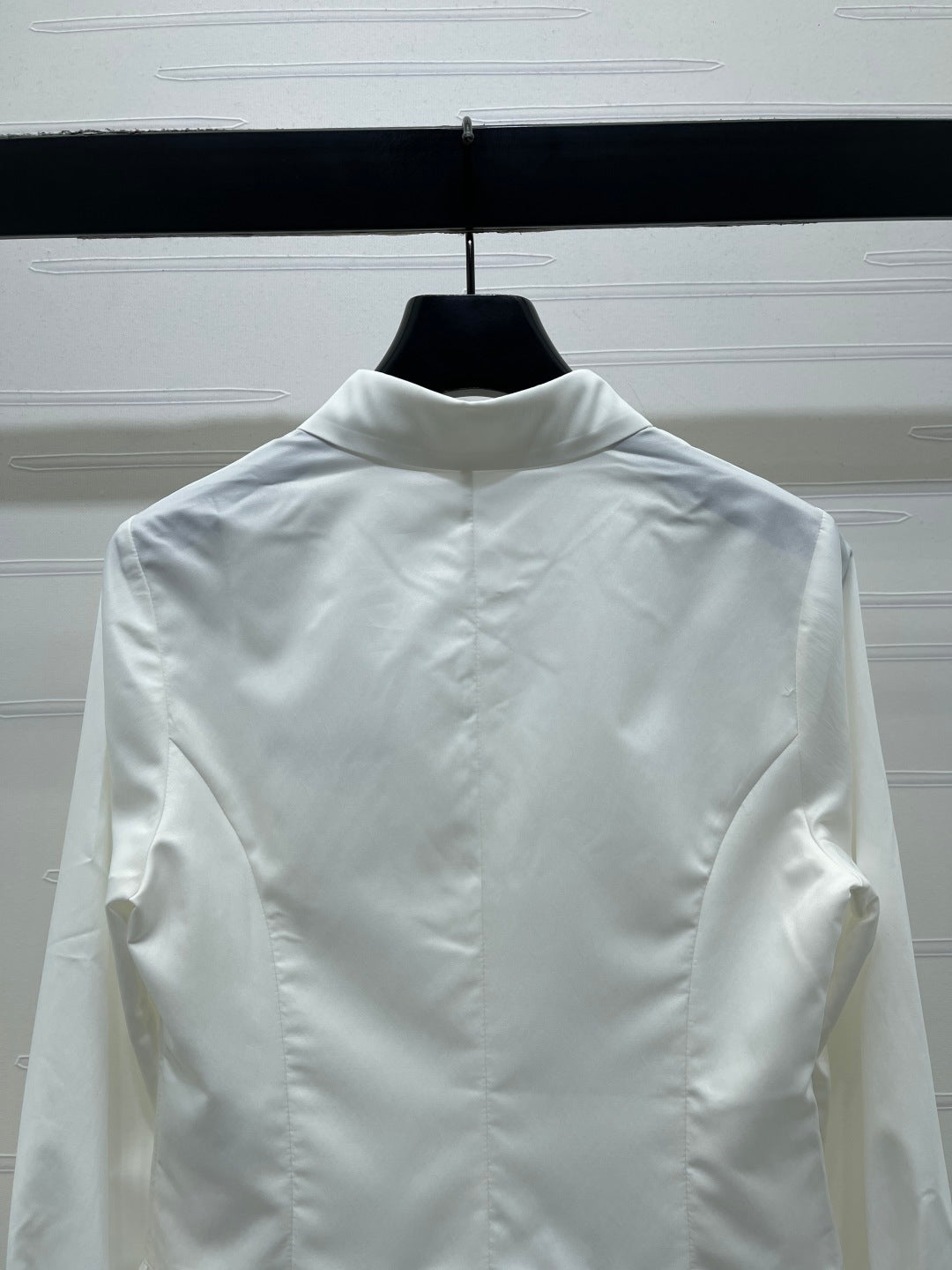 Miumiu 2026 Lace Embroidered Long-Sleeve Shirt Black and White Polyester 356380