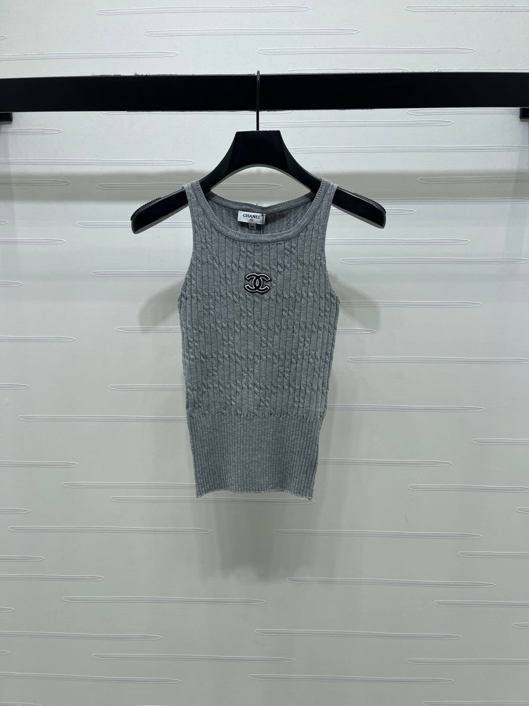 Chanel 2026 Cable Knit Crew Neck Camisole Wool Cashmere 355308