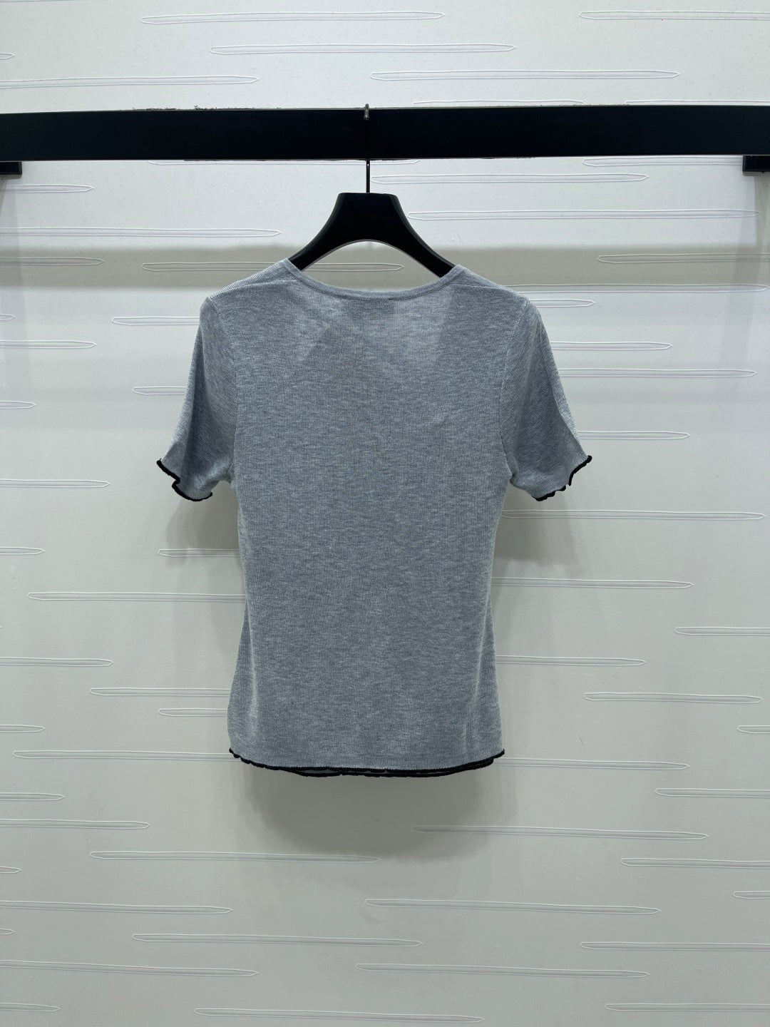 Miumiu 2026 Square Neck Knit Short-Sleeve Top Wool Cashmere 355575