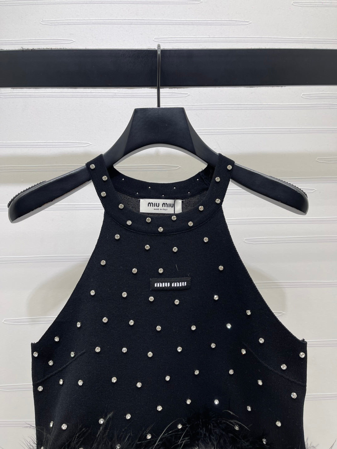 Miumiu 2026 Rhinestone Knit Vest Wool Cashmere 356496