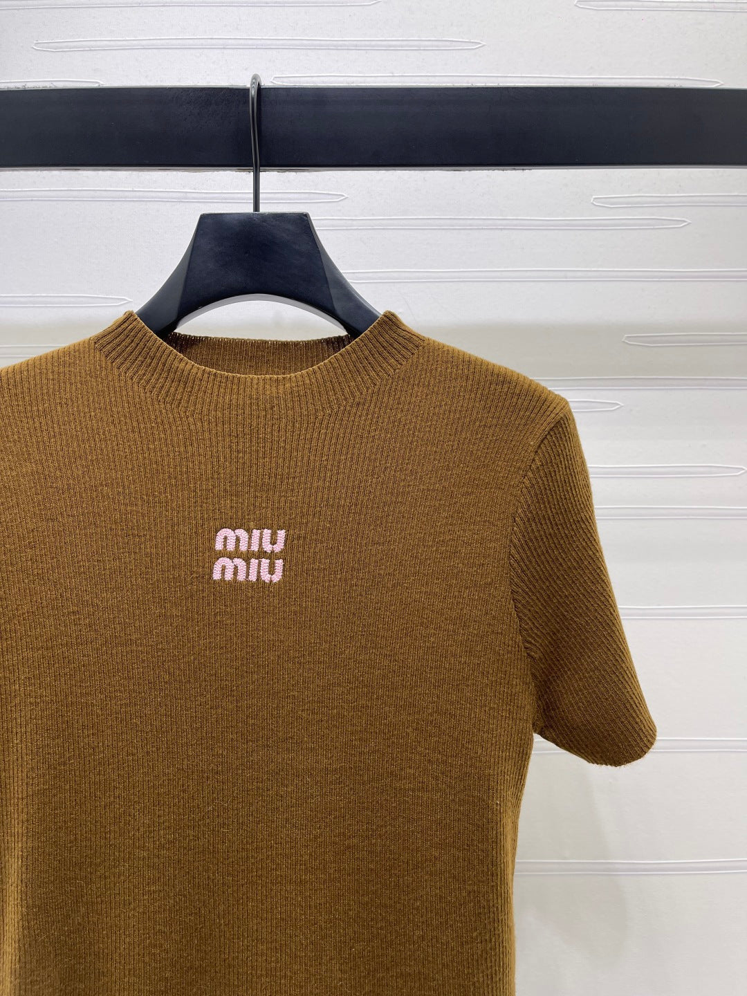Miumiu 2026 Crew Neck Knit Short-sleeved Top Wool 356519