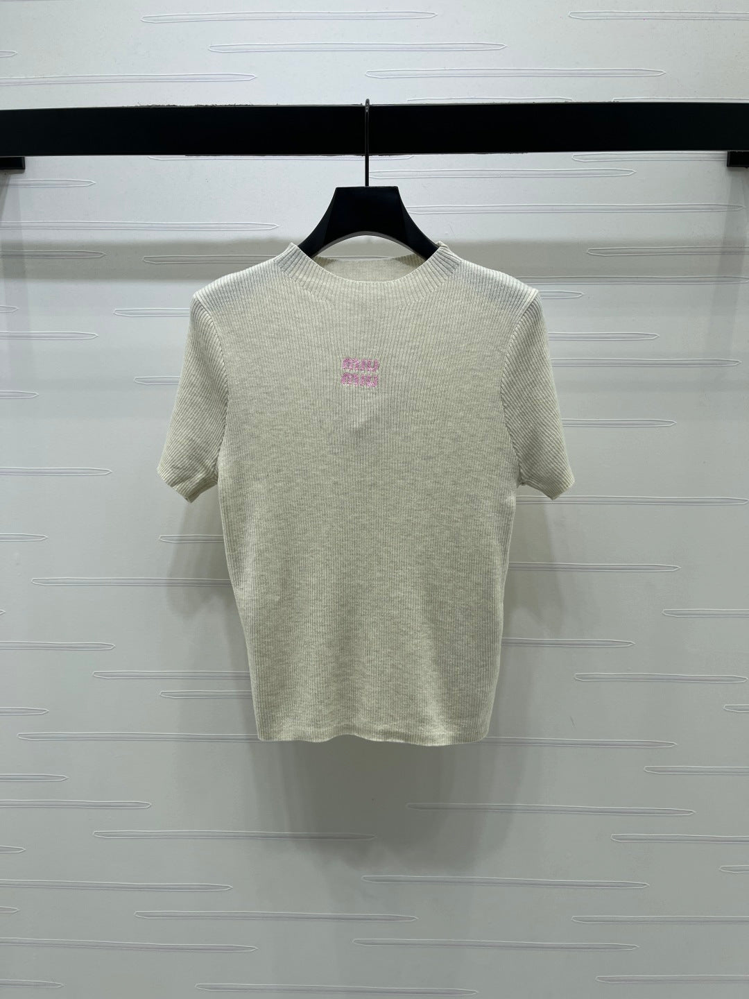 Miumiu 2026 Crew Neck Knit Short-sleeved Top Wool 356519