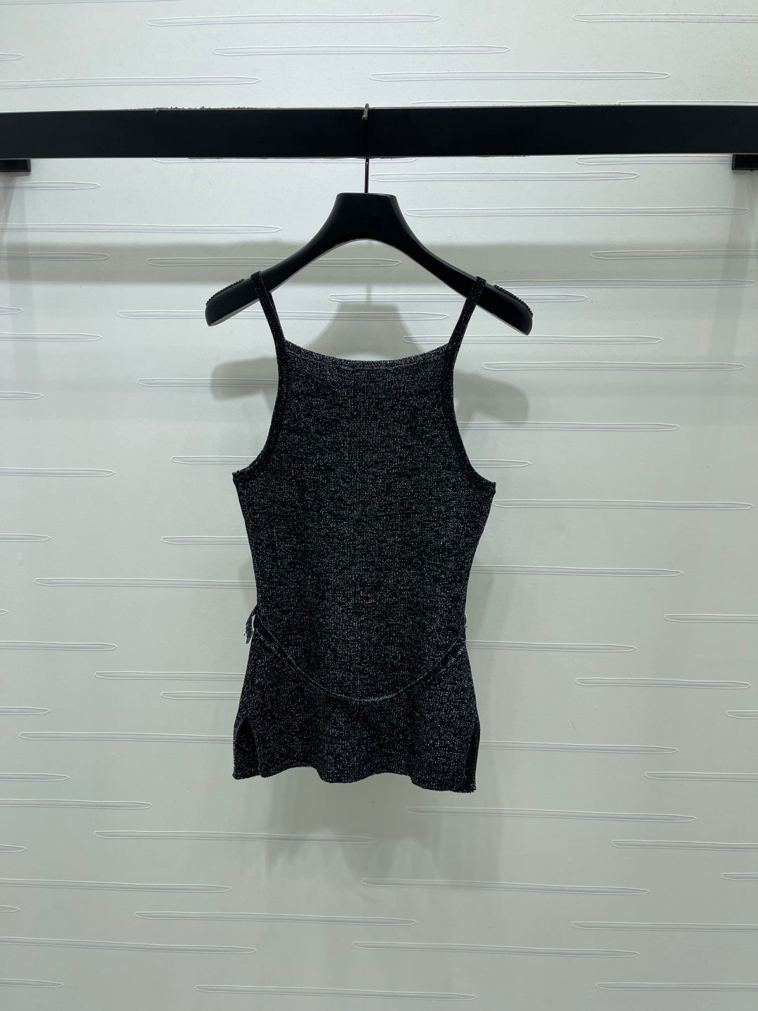 Miumiu 2026 Knit Top With Crystal Details And Belted Waist Wool
