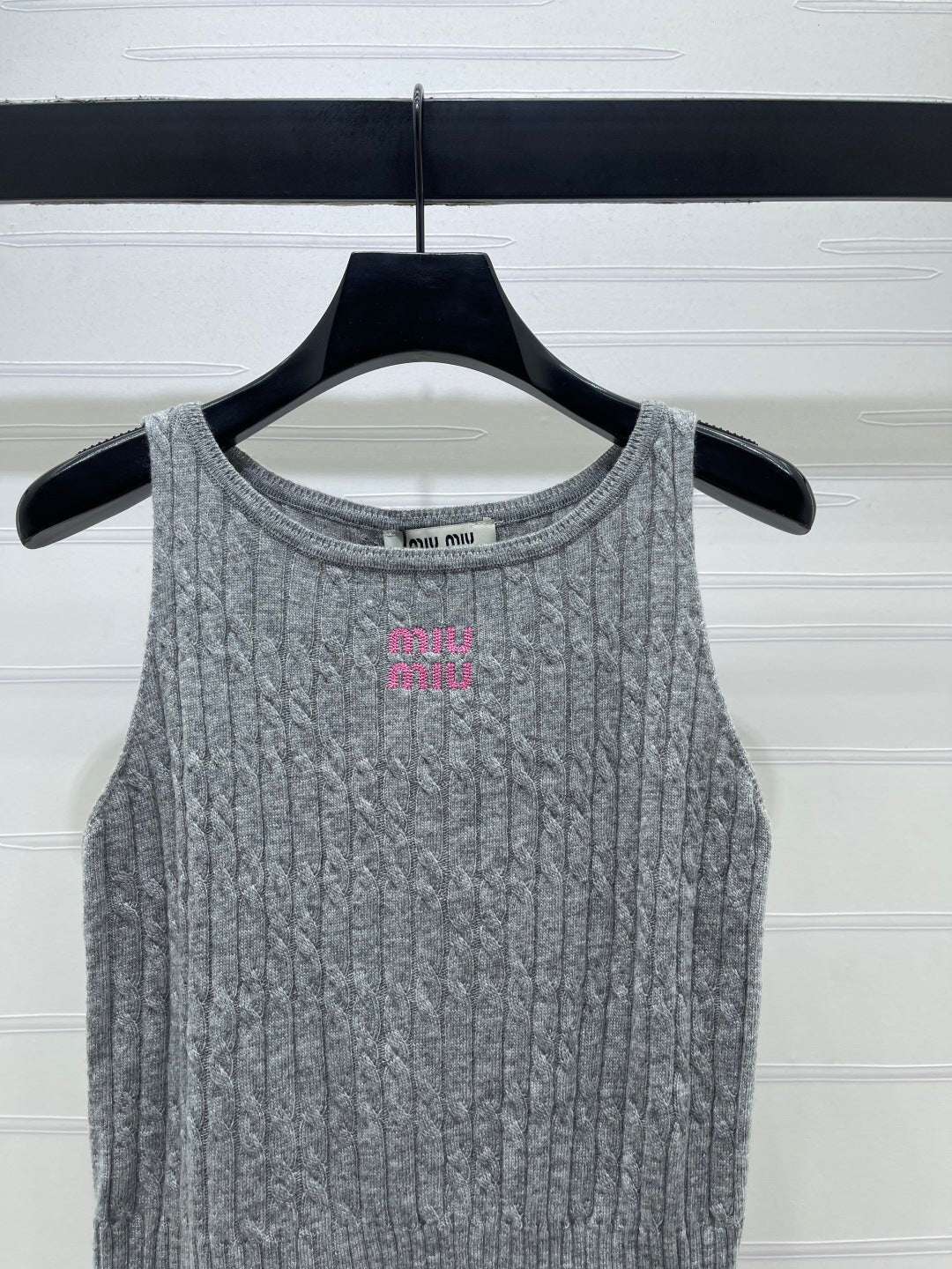 Miumiu 2026 Vest White and Gray Wool