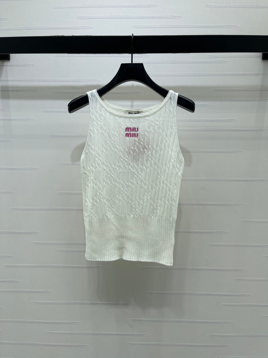 Miumiu 2026 Vest White and Gray Wool