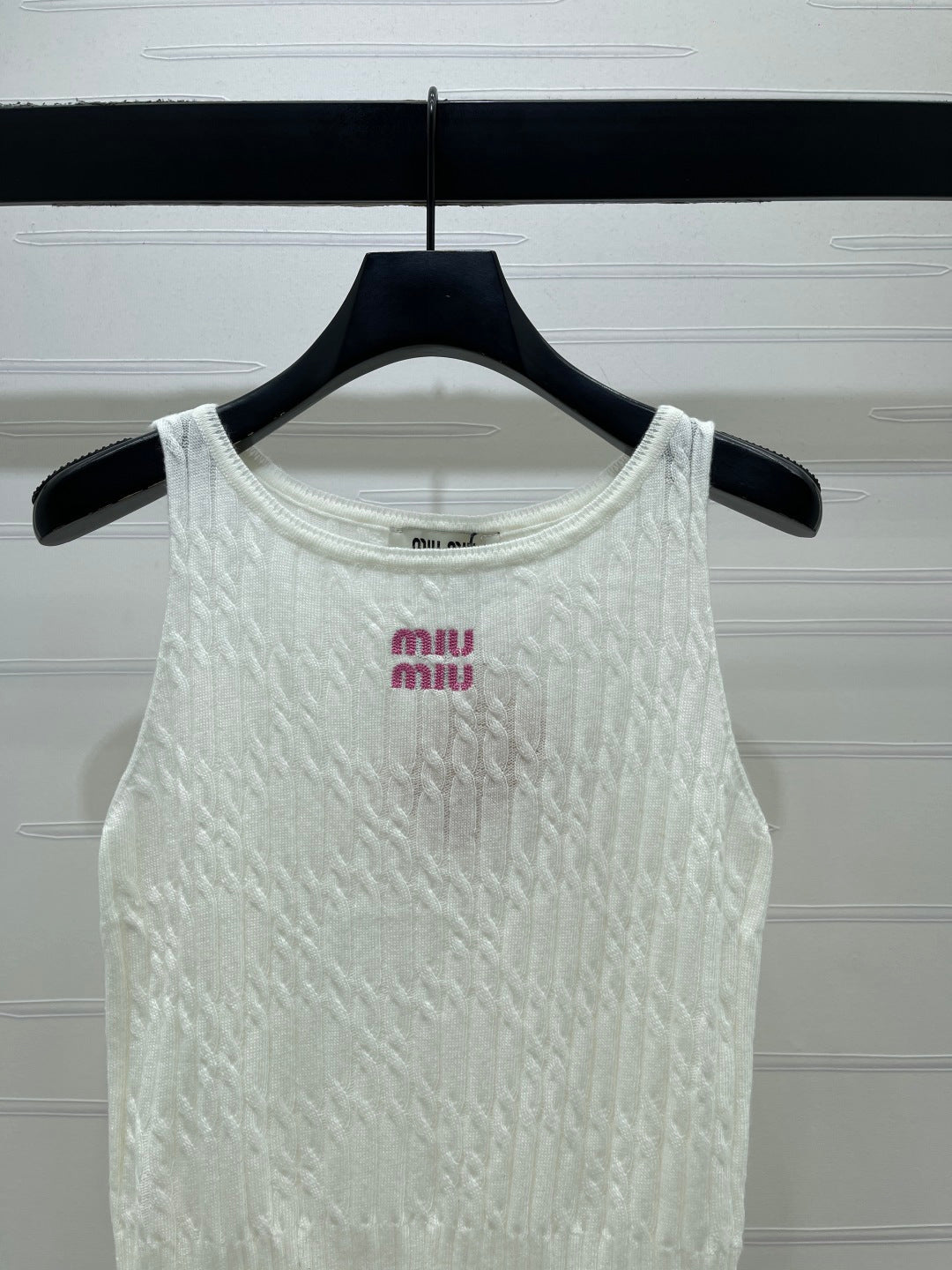 Miumiu 2026 Vest White and Gray Wool