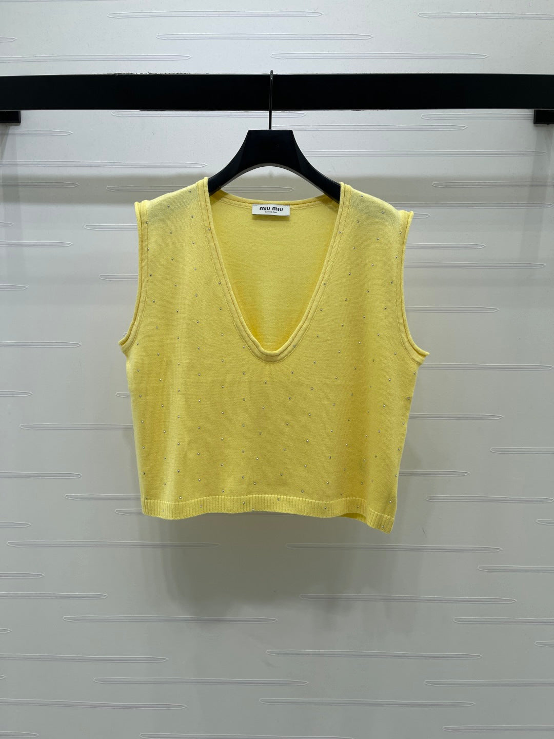 Miumiu 2026 V-neck Knitted Vest And  T-shirt Polyamide Wool