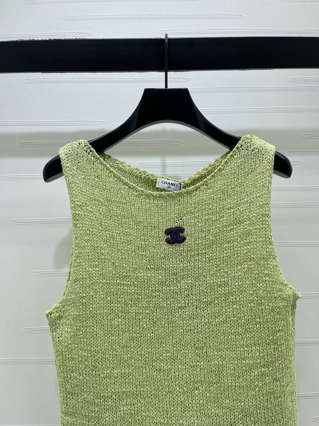 Chanel 2026 Vest Green and White Cotton
