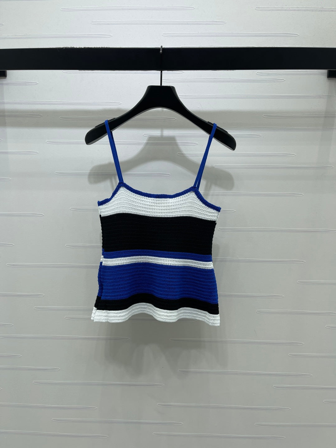 Miu Miu 2026 Striped Knit Tank Top Blue and Yellow Wool