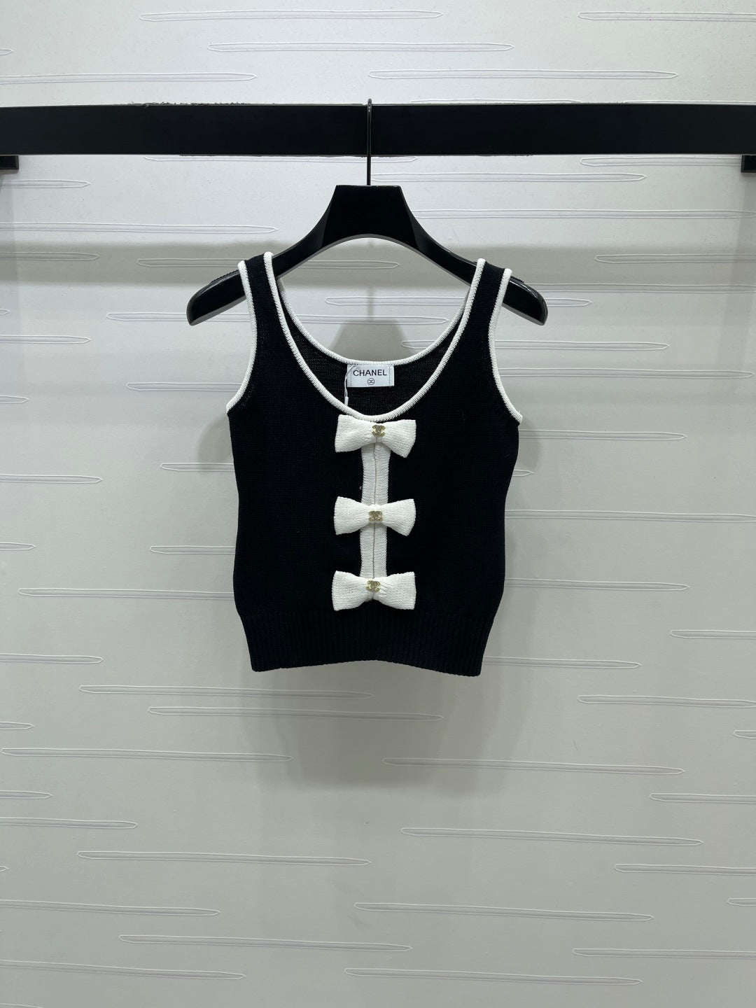 Chanel 2026 Knit Vest With Bow Embellishment Wool