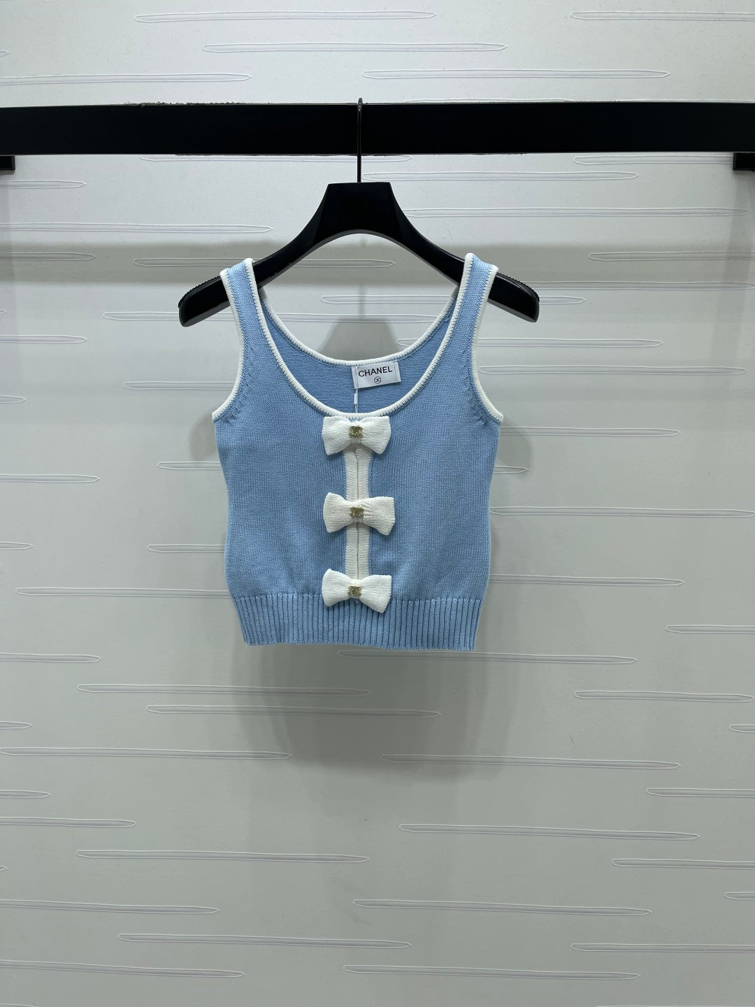 Chanel 2026 Knit Vest With Bow Embellishment Wool