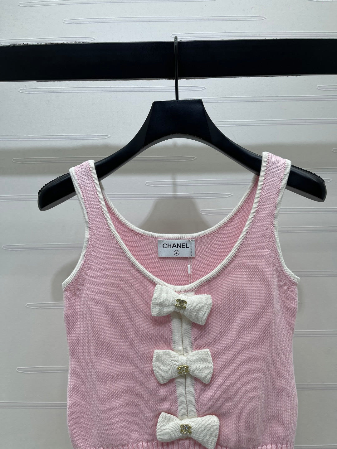 Chanel 2026 Knit Vest With Bow Embellishment Wool