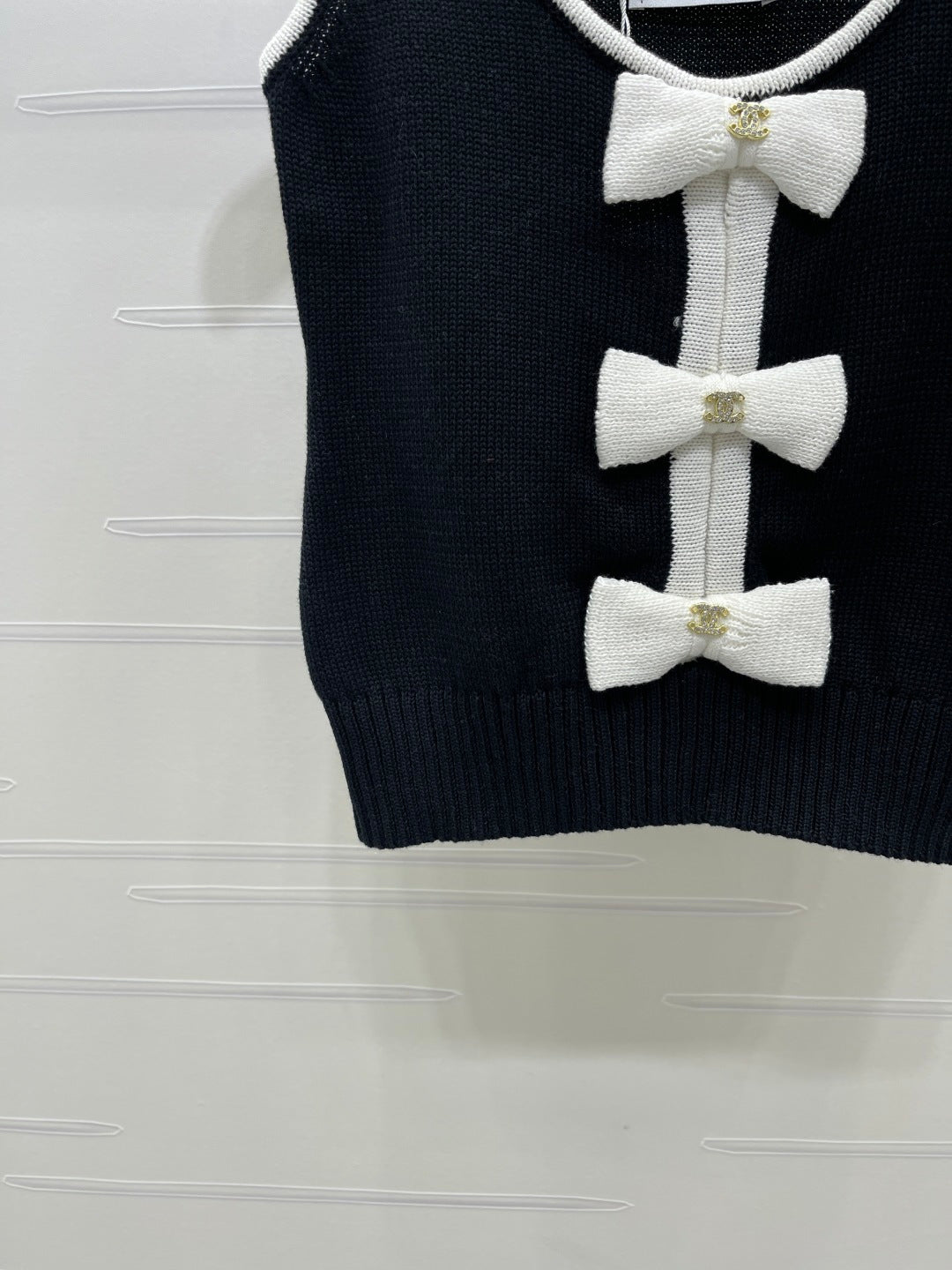 Chanel 2026 Knit Vest With Bow Embellishment Wool