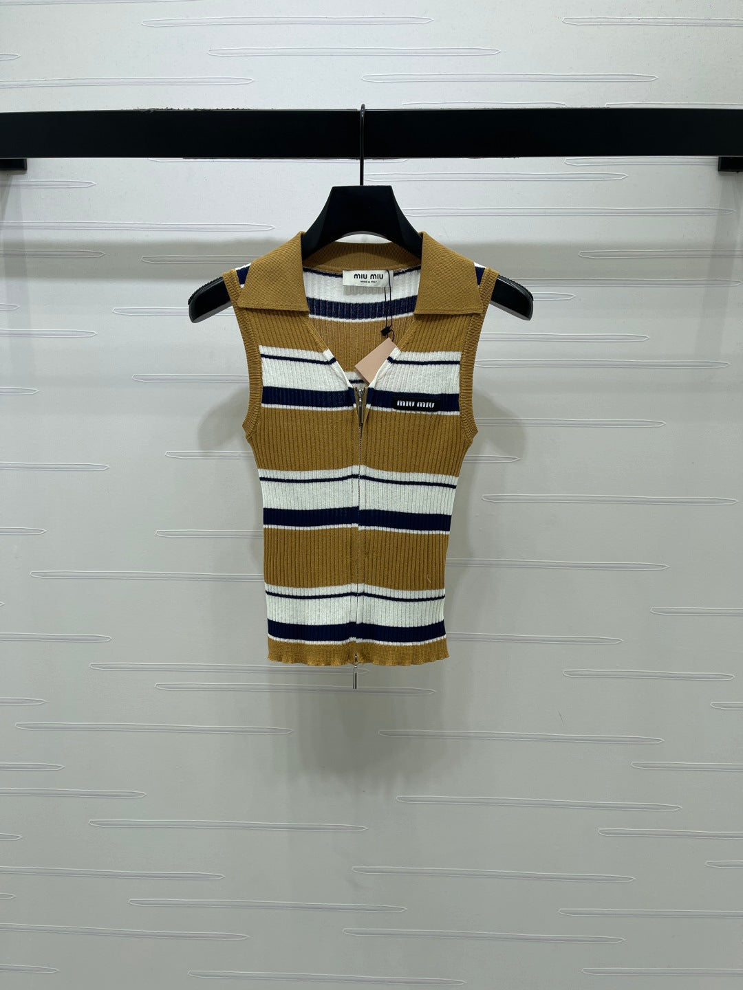 Miu Miu 2026 Striped Knit Vest Viscose Polyester