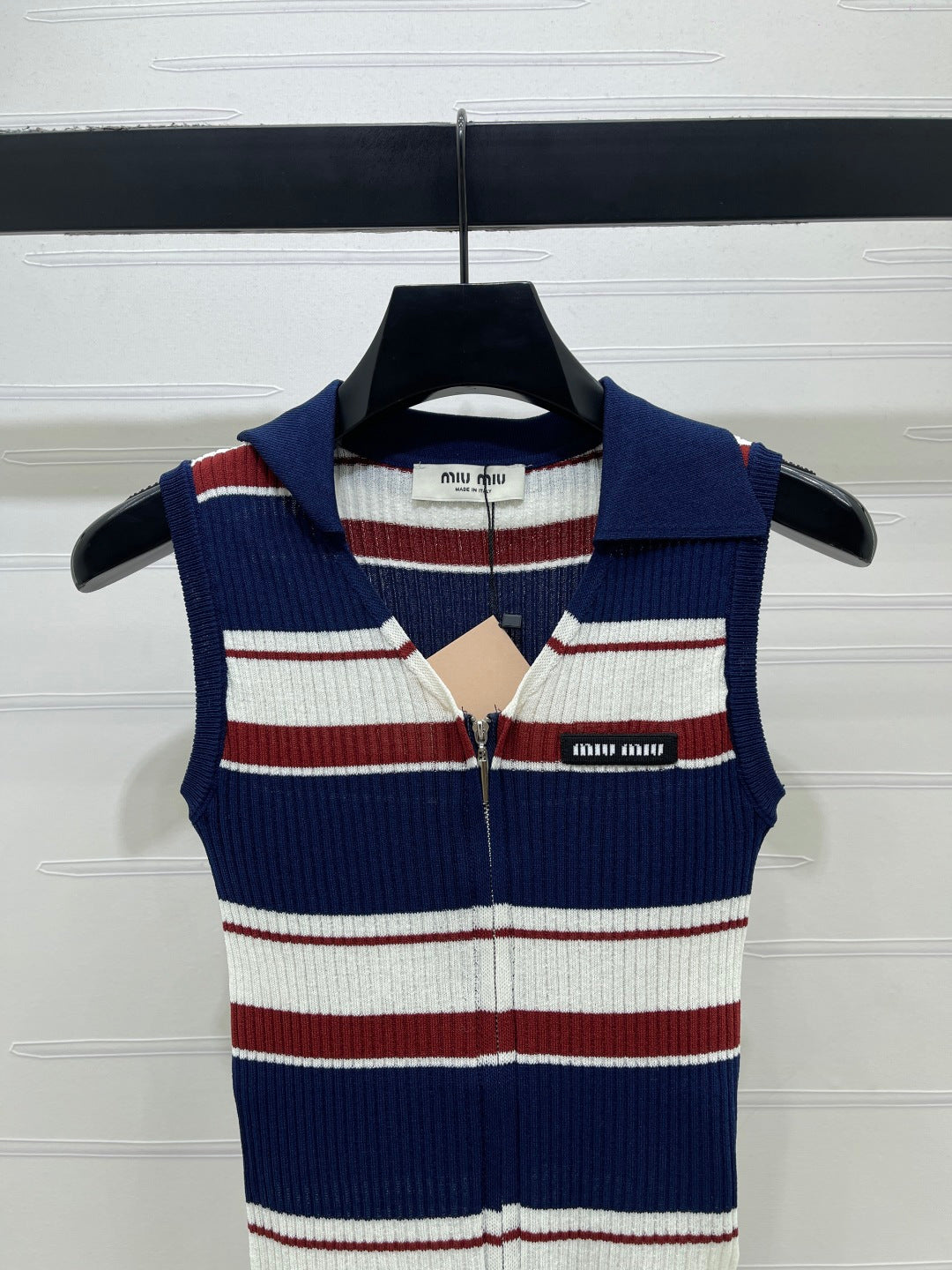 Miu Miu 2026 Striped Knit Vest Viscose Polyester