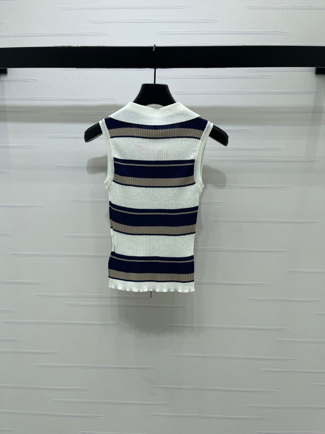 Miu Miu 2026 Striped Knit Vest Viscose Polyester