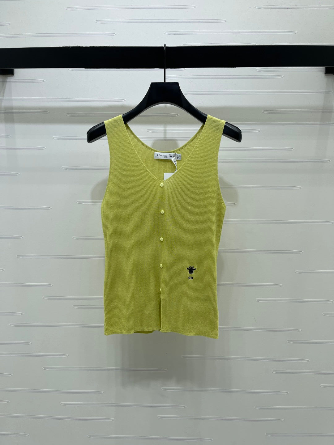 Dior 2026 V-neck Tank Top White Black Blue Green Wool