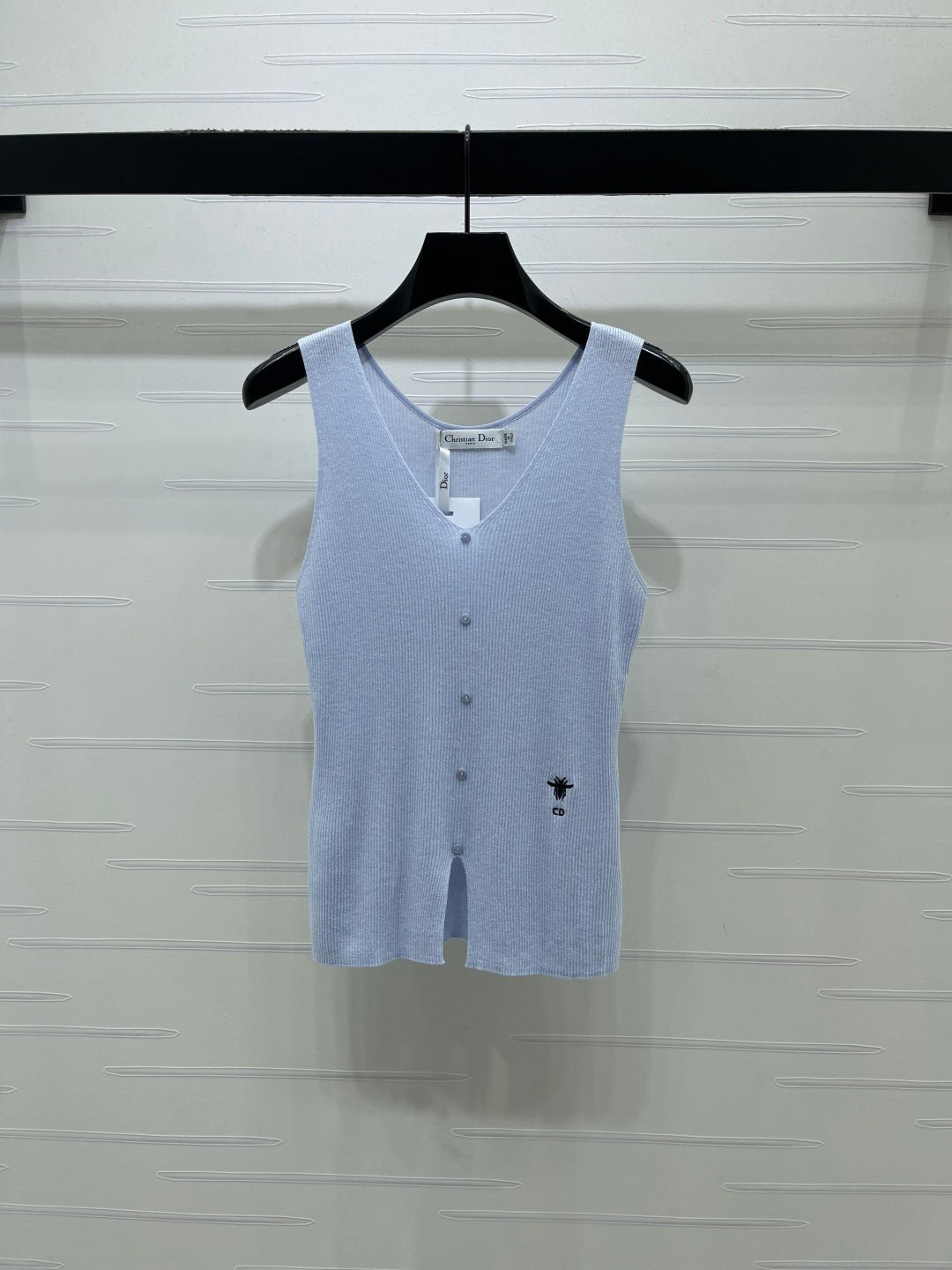 Dior 2026 V-neck Tank Top White Black Blue Green Wool