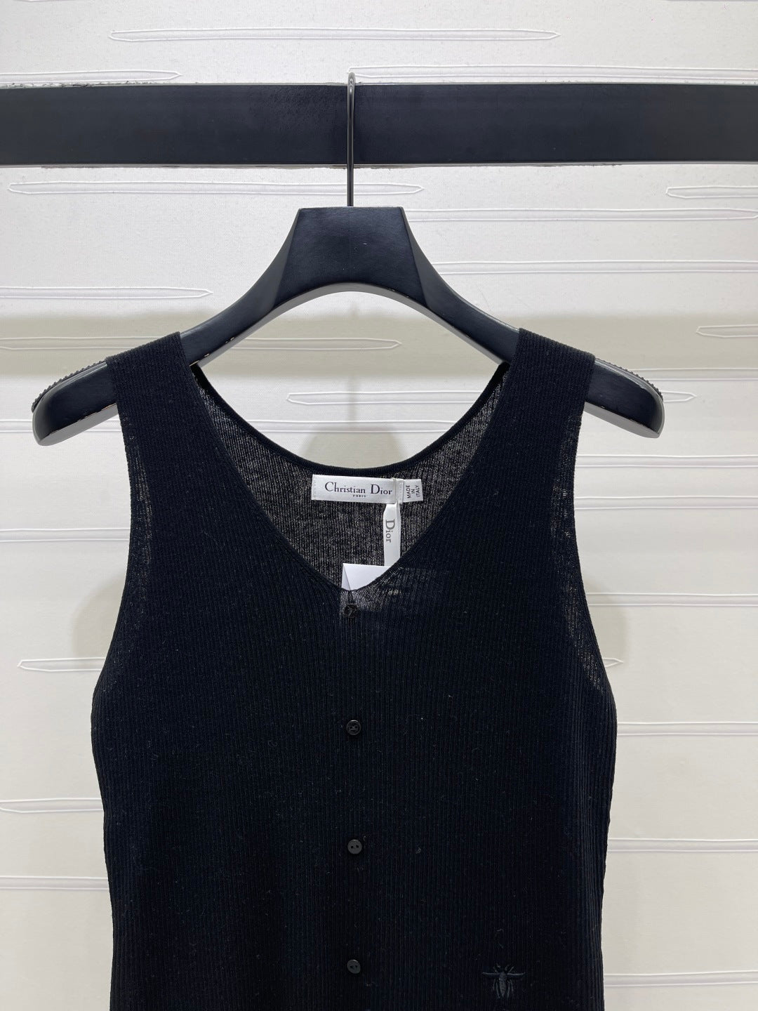 Dior 2026 V-neck Tank Top White Black Blue Green Wool