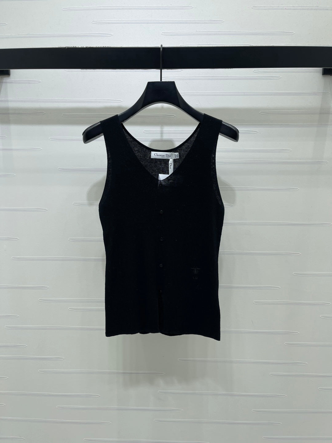 Dior 2026 V-neck Tank Top White Black Blue Green Wool