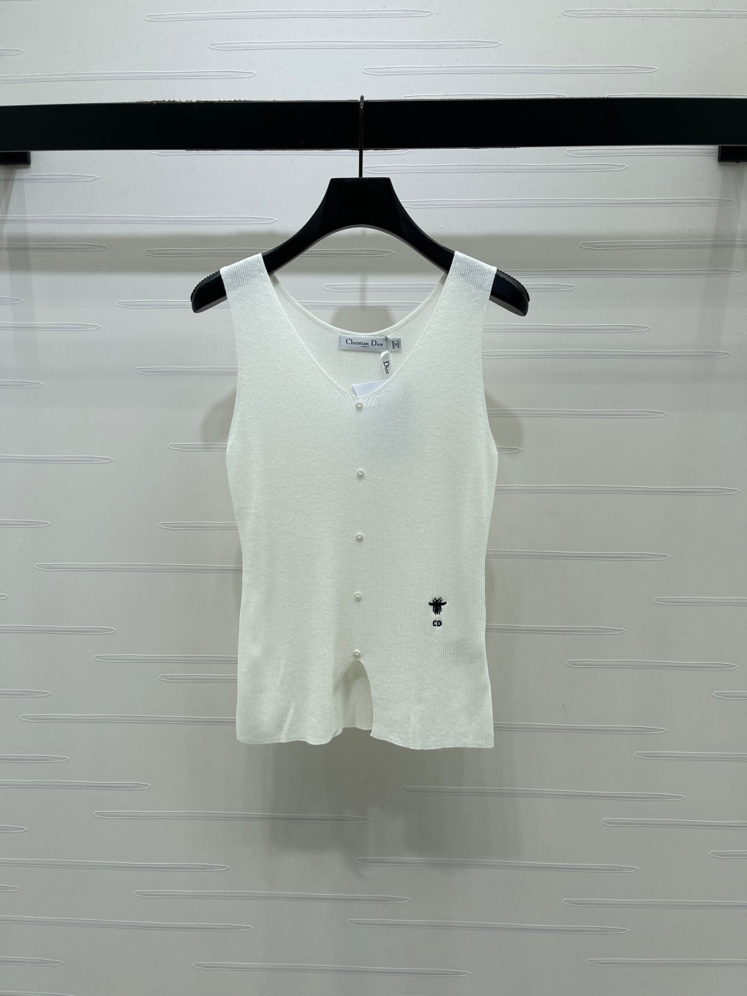Dior 2026 V-neck Tank Top White Black Blue Green Wool