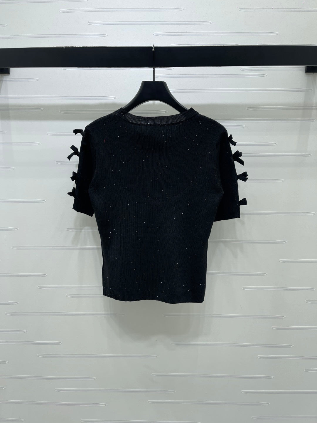 Chanel 2026 Bow T-shirt Black and White Wool Nylon 136350