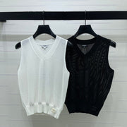 Chanel 2026 Vest Black and White Silk Polyester 136355