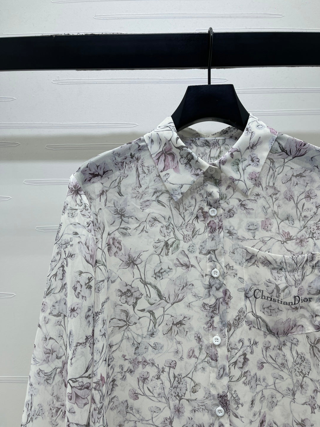Dior 2026 Printed Sheer Long-Sleeve Shirt Polyester 392641