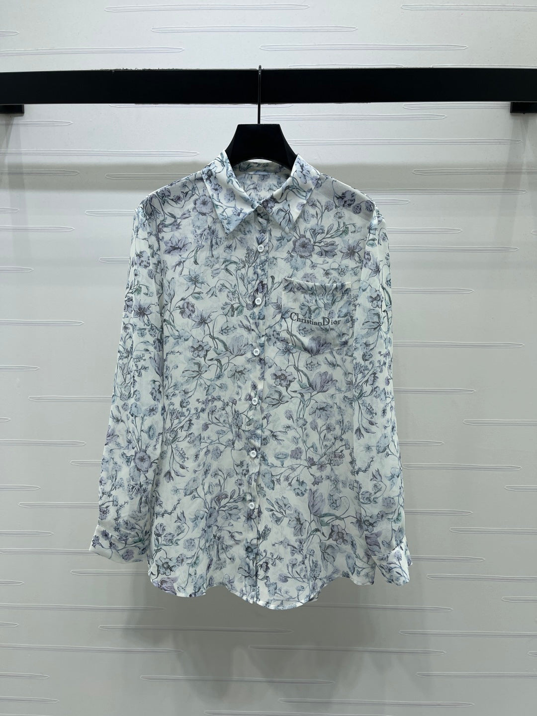 Dior 2026 Printed Sheer Long-Sleeve Shirt Polyester 392641