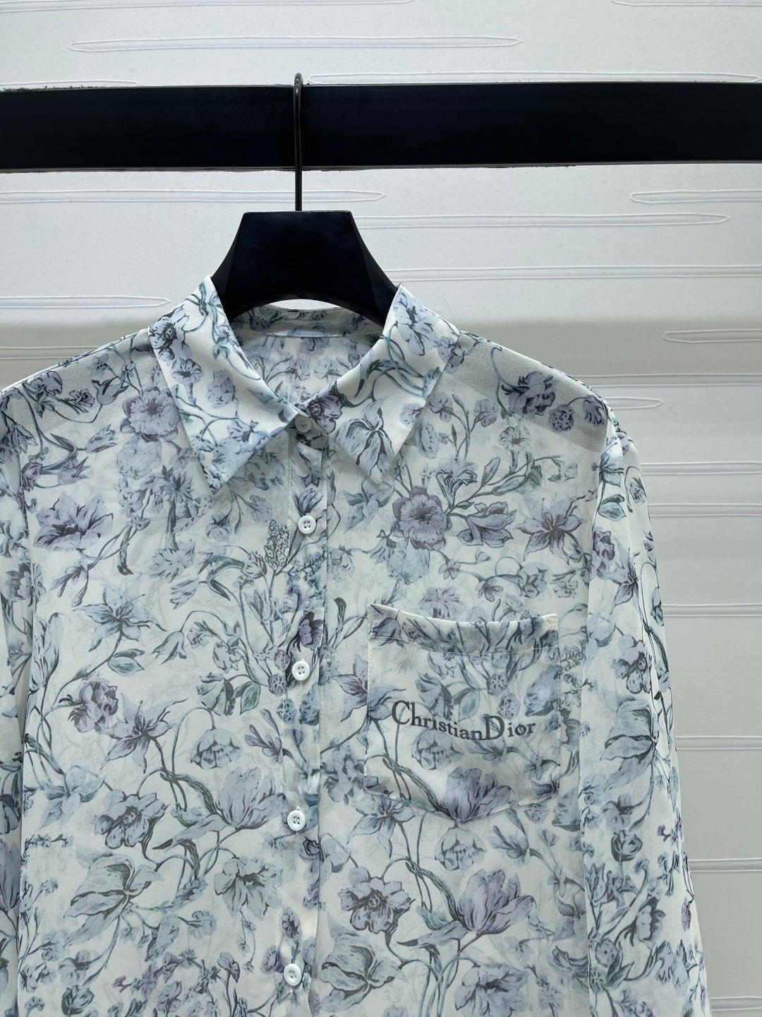 Dior 2026 Printed Sheer Long-Sleeve Shirt Polyester 392641