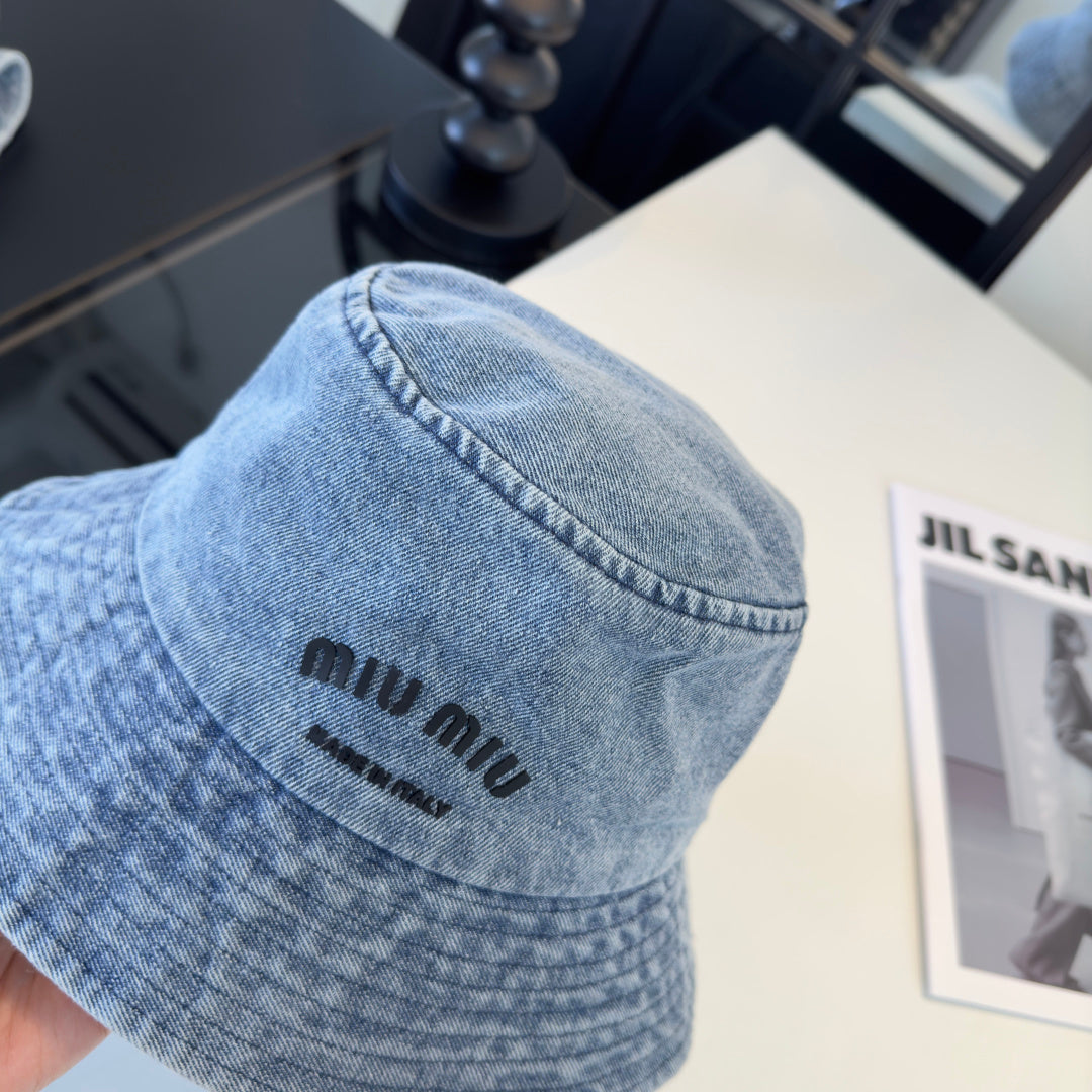 Miumiu Bucket Hat Denim Cotton 262181