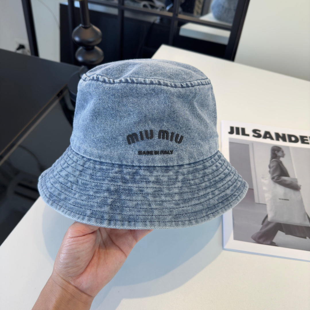 Miumiu Bucket Hat Denim Cotton 262181