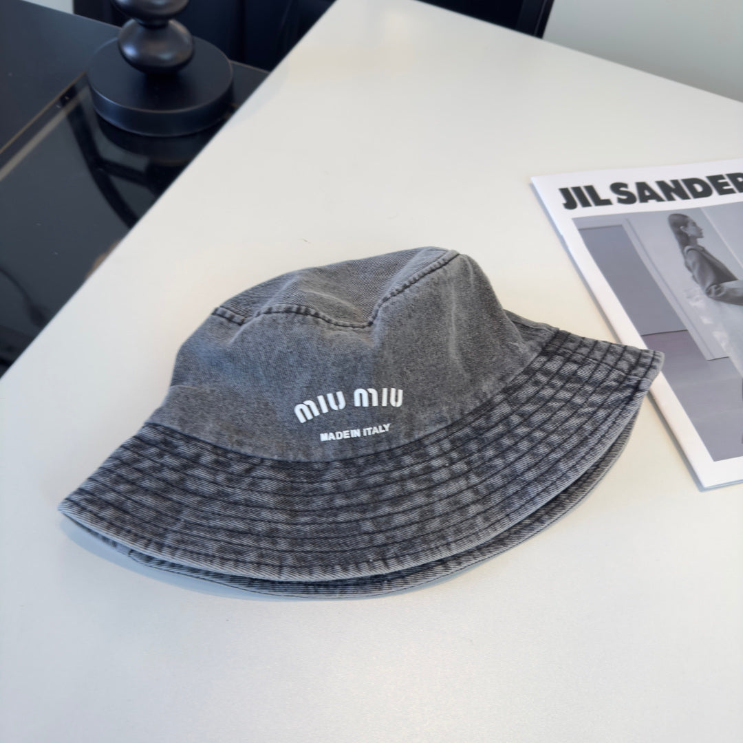 Miumiu Bucket Hat Denim Cotton 262181