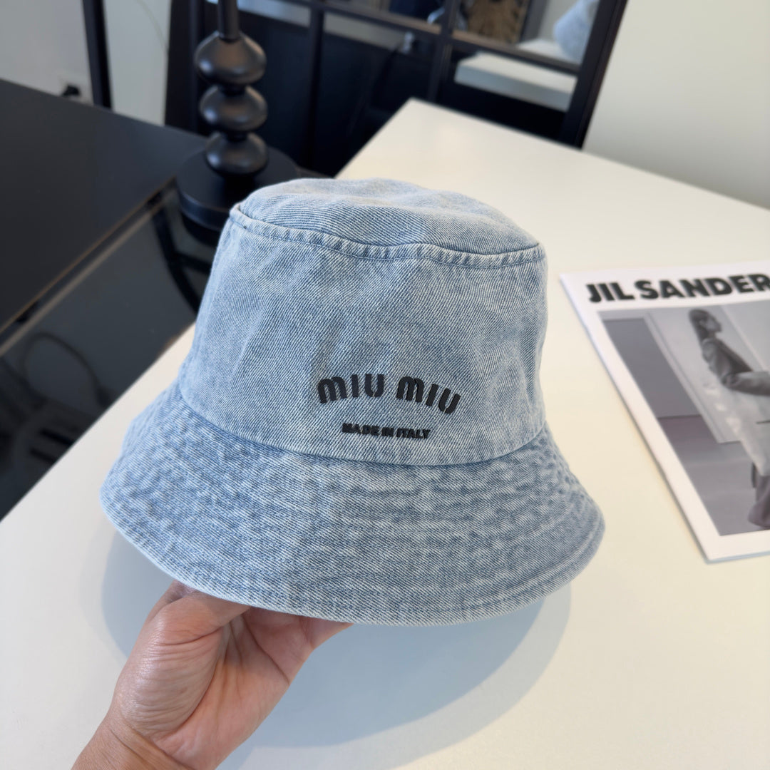 Miumiu Bucket Hat Denim Cotton 262181